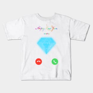 Happy new year is calling, happy holidays, diamond Kids T-Shirt